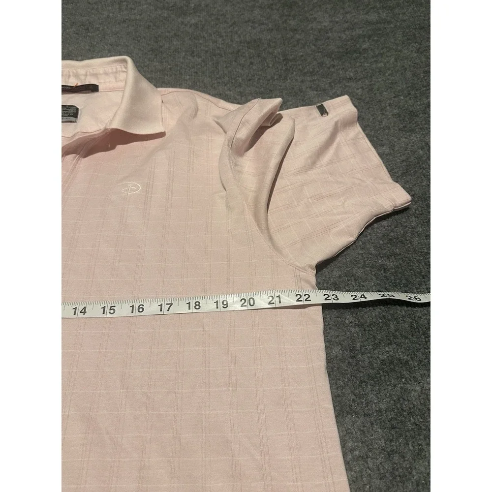 Nike Tiger Woods Collection X Disney Golf Mens L Pink Plaid Polo Shirt EUC